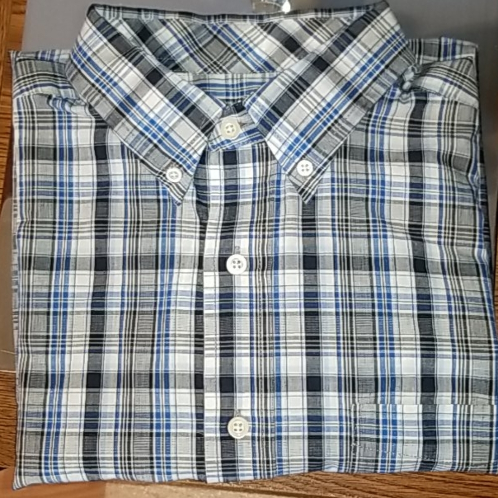 <PURITAN> SHORT SLEEVE PLAID Buttoned-Down SHIRT